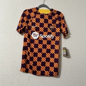 Nike FC Barcelona FCB 2022-23 KIDS Small Pre Match Soccer Jersey Kit DR4902-729